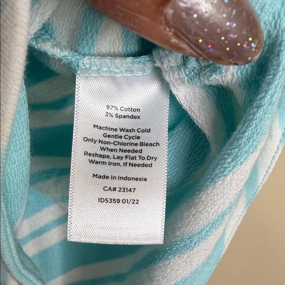 T by Talbots Women's Striped Top - Light Blue and White - Picture 3 of 8